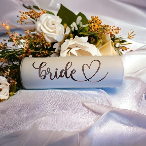 White Stainless Steel Tumbler 20 oz - Bride - NEW - Picture 2 of 2